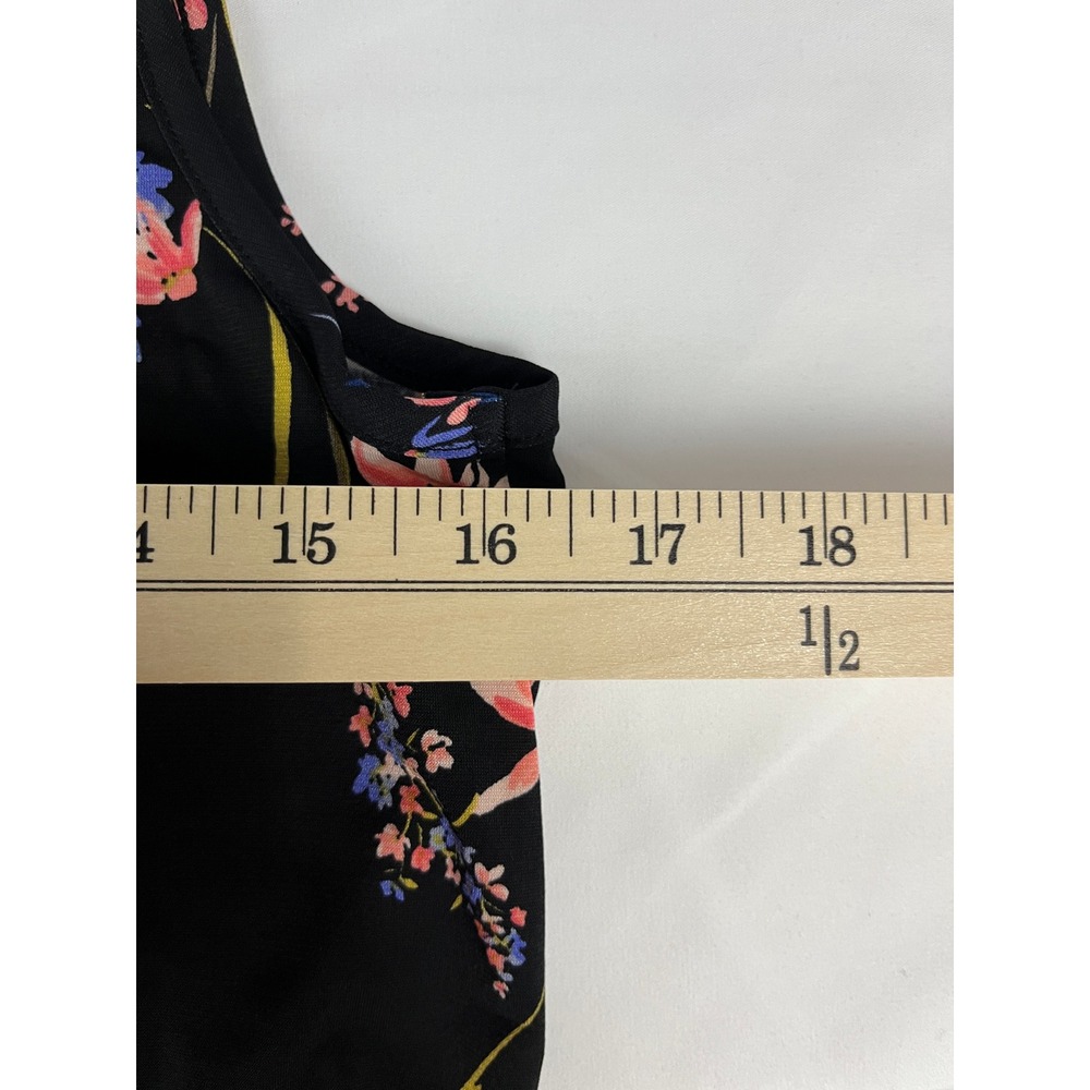 Sam Jess Black Floral Sleeveless Cutout Back Keyhole Knit Top XS - Picture 5 of 8